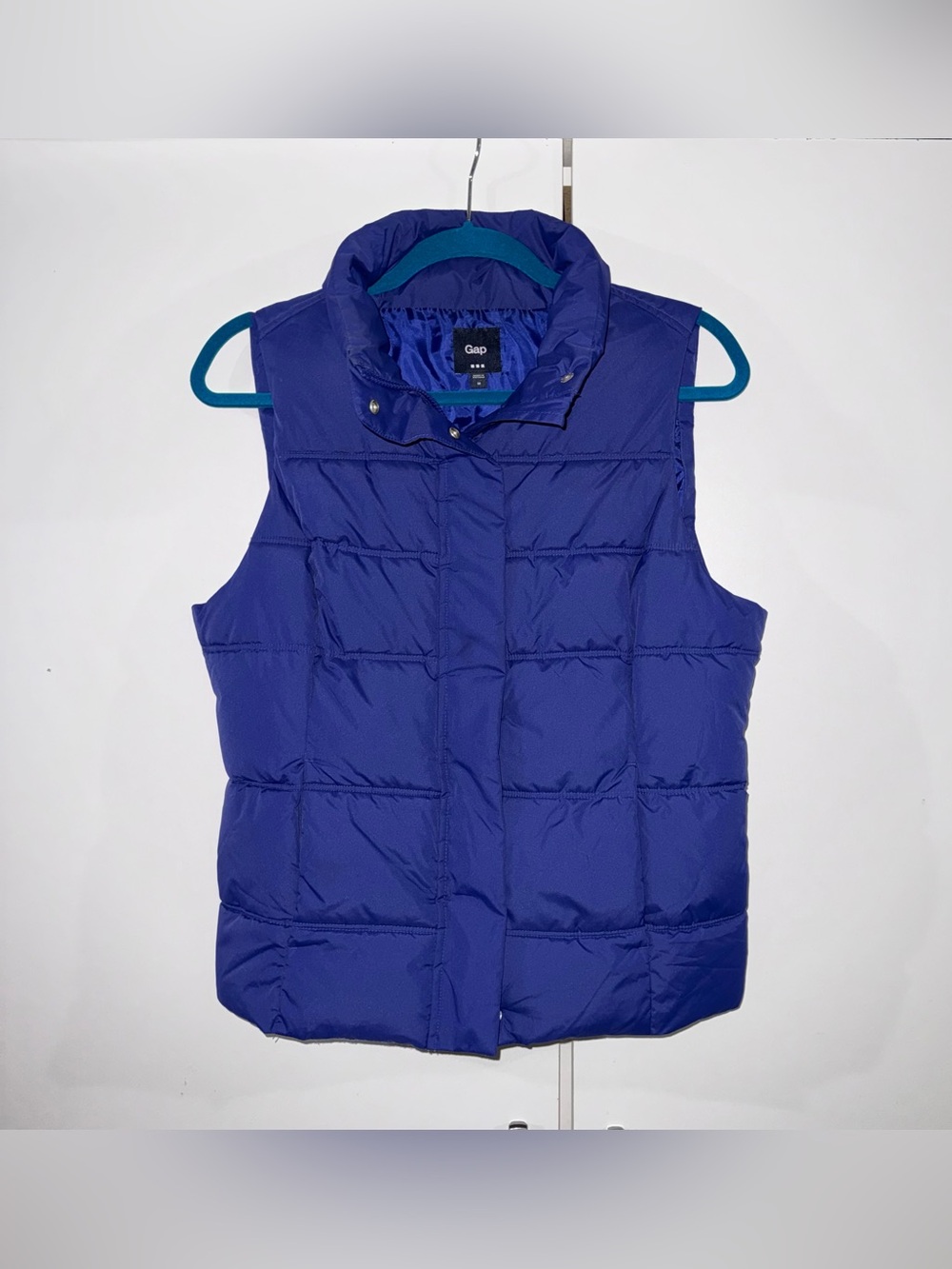 Gap Women’s M Cobalt Blue Puffer Vest Quilted Sleeveless Jacket